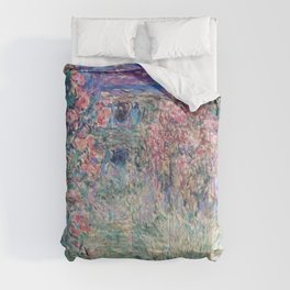 The House among the Roses by Claude Monet Comforter