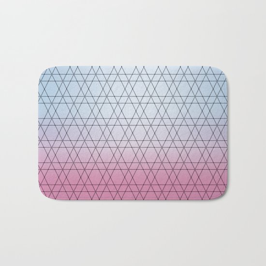 Blue Diamonds and Pink Shades Bath Mat