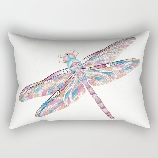 Watercolour Dragonfly Rectangular Pillow