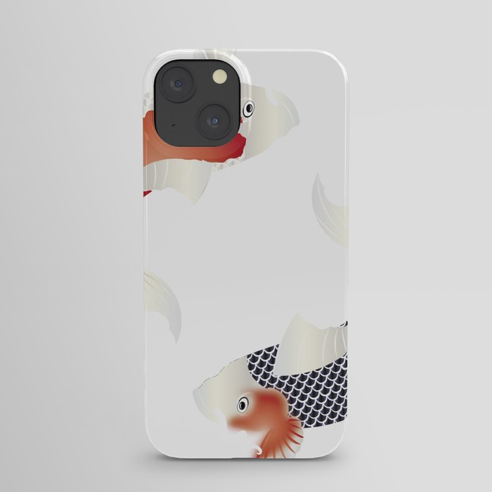 Japanese style two artistic carp iPhone Case