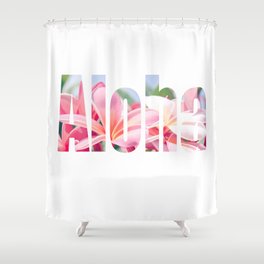 Aloha white Shower Curtain