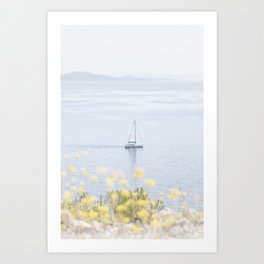 Coastal Landscape Sailboat Art Print