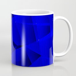 Repetitive overlapping sheets of gloomy blue paper triangles. Coffee Mug