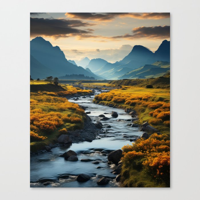 Peaceful Morning in a Picturesque Autumn Landscape Canvas Print