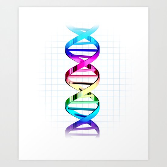 DNA Genetic Strand Science Symbol Art Print by light_stream | Society6