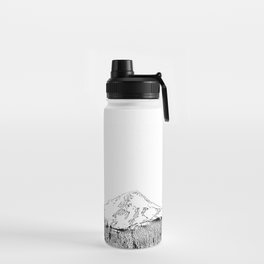 Mount Hood Oregon Black & White Sketch Water Bottle