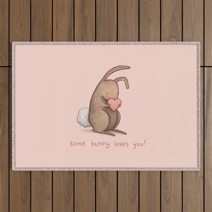 Some Bunny Loves You Outdoor Rug