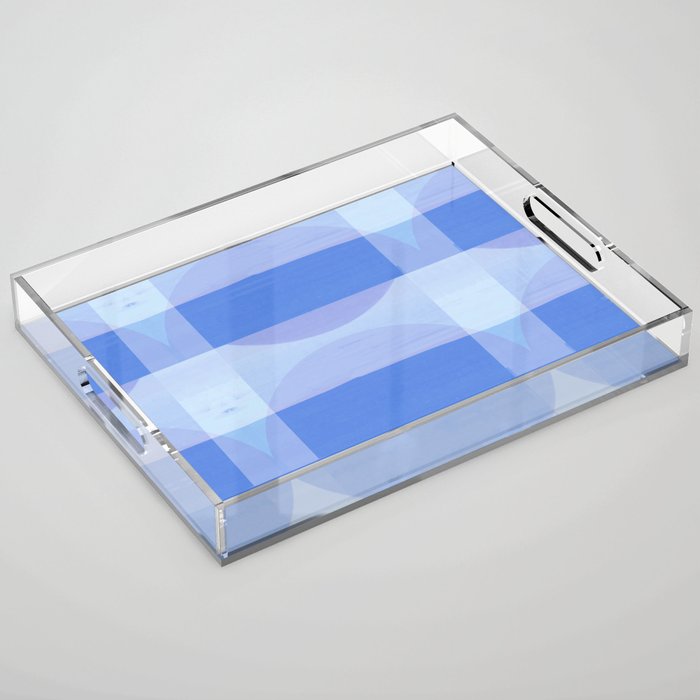A Touch Of Indigo - Soft Geometric Minimalist Blue Acrylic Tray