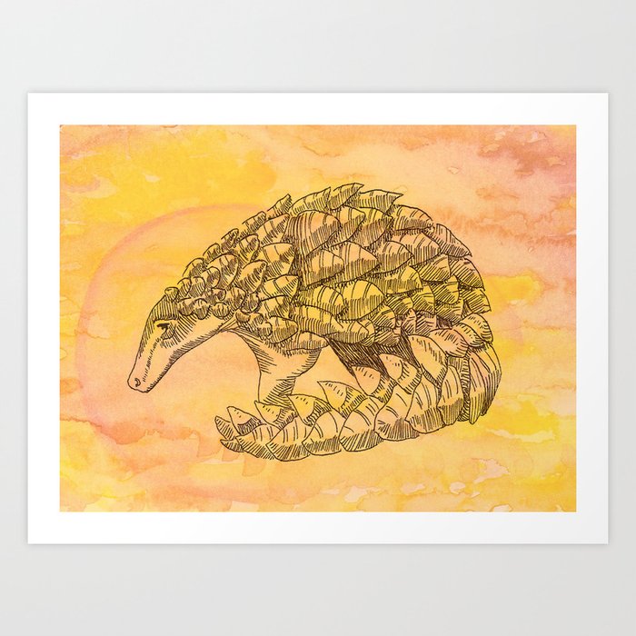 Pangolin Sun Art Print