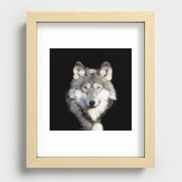 Spiked Gray Wolf Recessed Framed Print