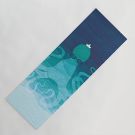 Octopus, sea creature, animals, ocean watercolor teal blue Yoga Mat