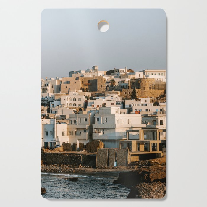 Sunset over the Greek City of Chora, Naxos | Colorful and White Houses | Travel & Summer Photography in Greece Cutting Board