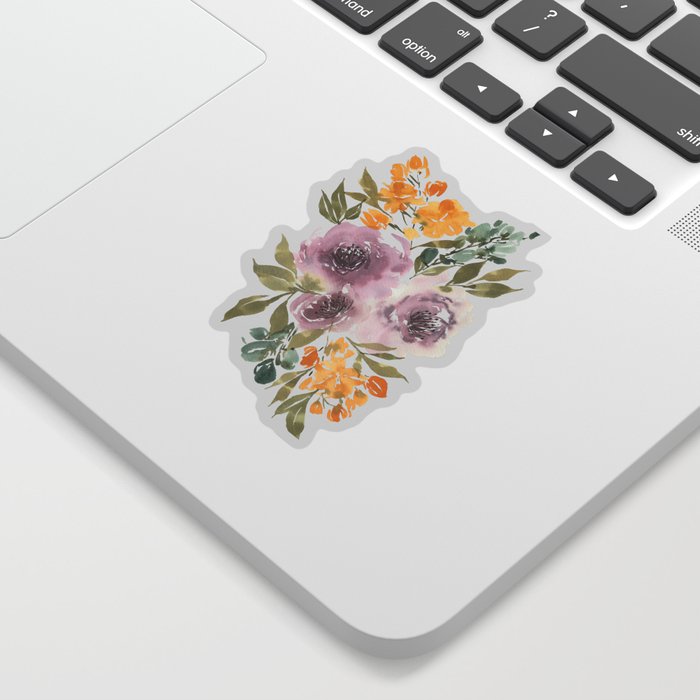 TRANSPARENT Purple florals  Sticker