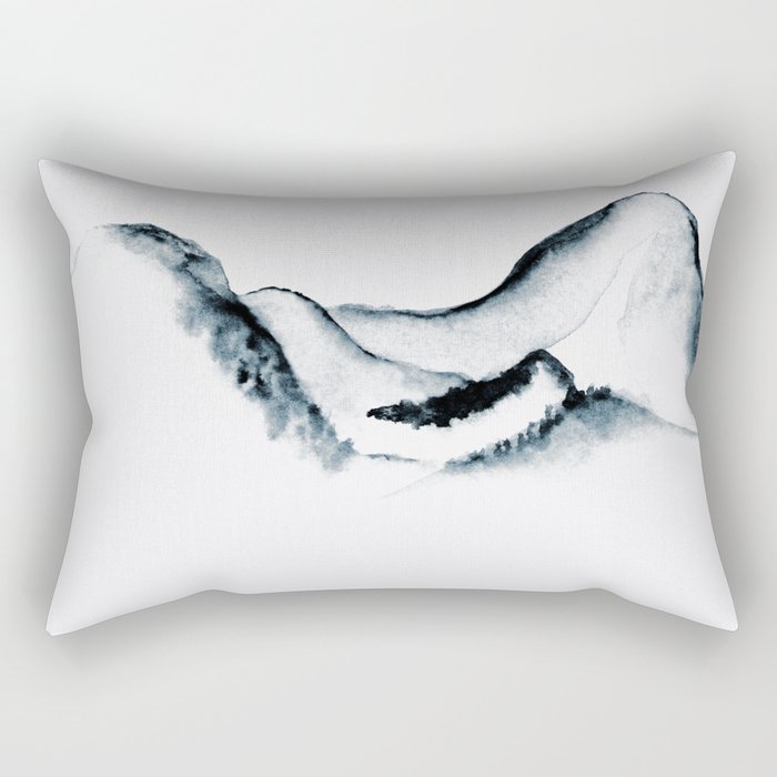 Minimalist Mountain Range In Silence Rectangular Pillow