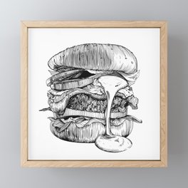 Mac'n ink Burger Framed Mini Art Print