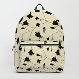 Black and green flowers pattern Backpack