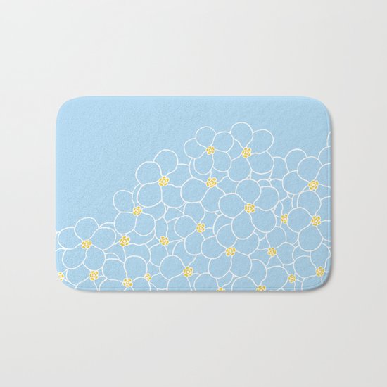 Forget Me Knot Blue Boarder Bath Mat