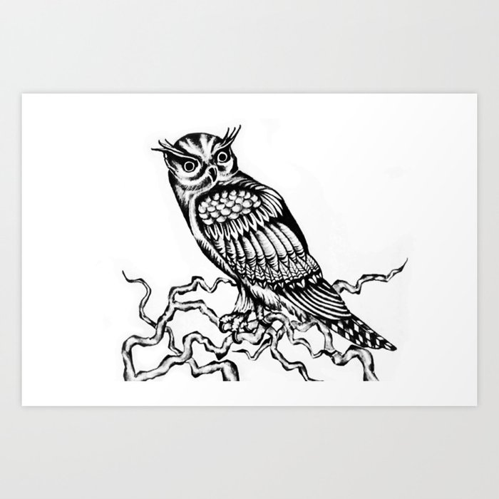 Owl Drawing July 2015 Art Print