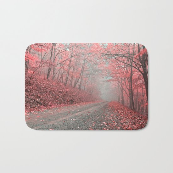 Misty Forest Road - Tickle Me Pink Bath Mat