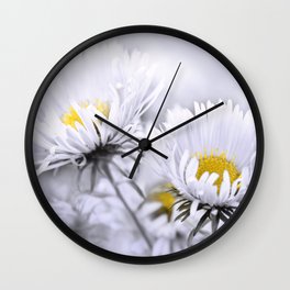 Flowers white macro 072 Wall Clock