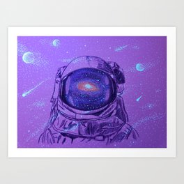 Astronaut in Space Art Print