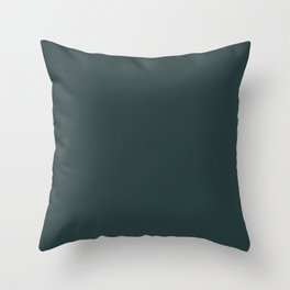 Eager Dark Aqua Blue Green Solid Color Accent Shade / Hue Matches Sherwin Williams Cascades SW 7623 Throw Pillow