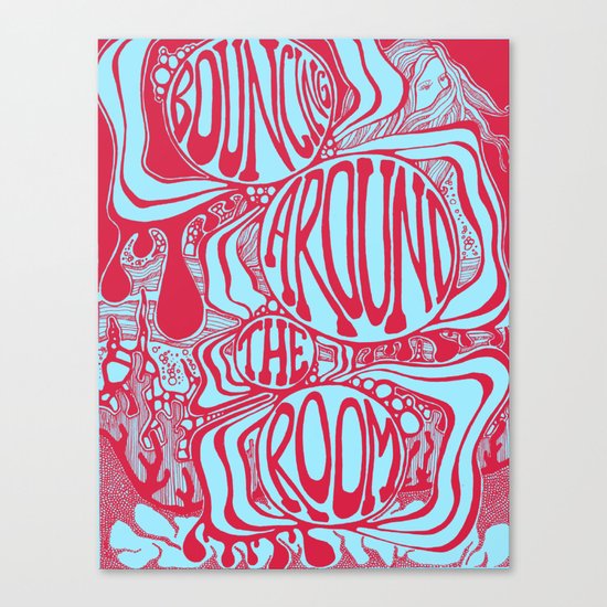 Bouncing Around the Room in Red and Blue Canvas Print
