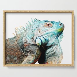 Too Cool Colorful Iguana Animal Beachy Art Serving Tray
