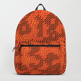 Burnt Orange Geometric Pattern Backpack