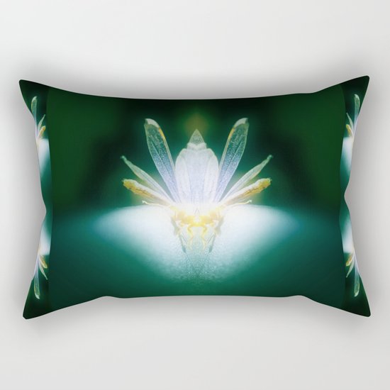 DragonFlower blooms in darkness, lighting fears that lurk inside us Rectangular Pillow