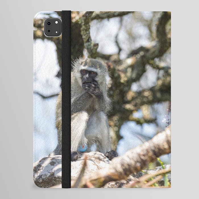 Blue monkey iPad Folio Case