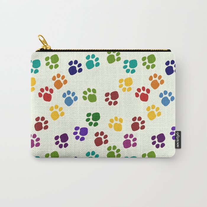 Rainbow Paw Prints Carry-All Pouch