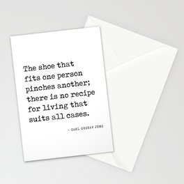 The shoe that fits one person - Carl Gustav Jung Quote - Literature - Typewriter Print Stationery Card
