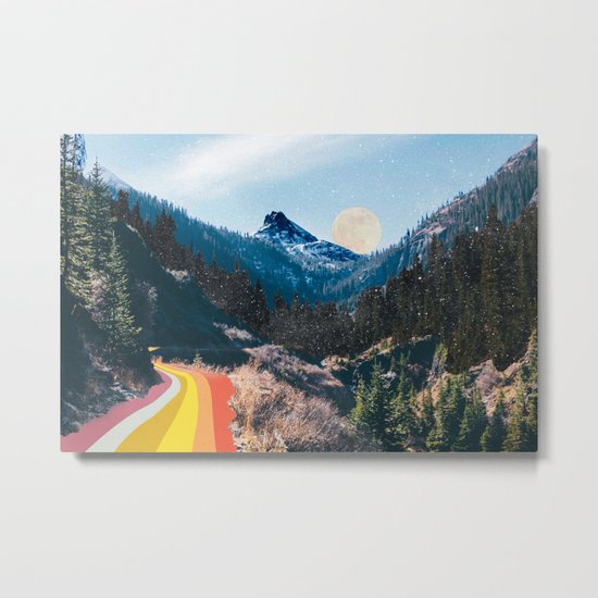 1960's Style Mountain Collage Metal Print