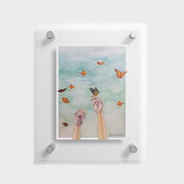 Golden Butterfly Floating Acrylic Print