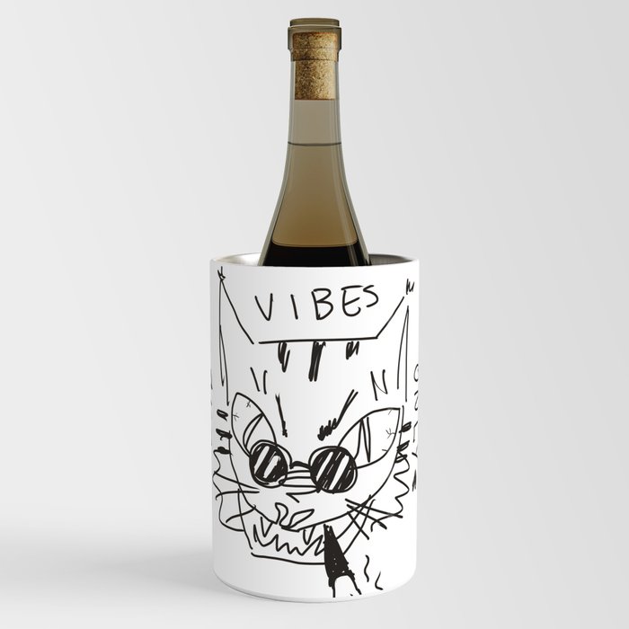 Bad Vibes Only Cat Wine Chiller