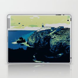 Nature landscape illustration. Algarve Portugal vintage travel, St Vincent cape Laptop Skin