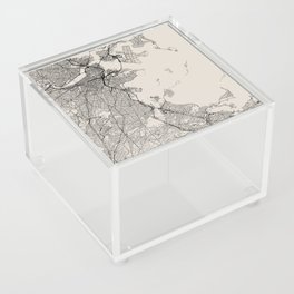 Boston USA - Black and White City Map Design Acrylic Box