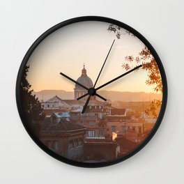 Sunset in Rome, Italy Wall Clock