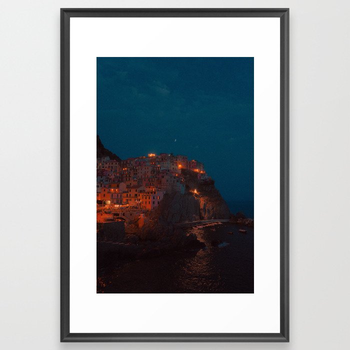 Manarola at Night Framed Art Print