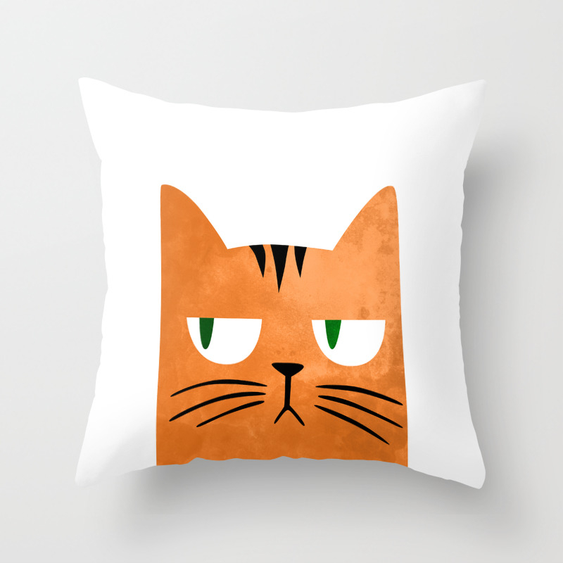 orange cat pillow
