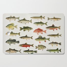 Illustrated North America Game Fish Identification Chart Cutting Board