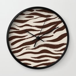 Elegant Earthy Zebra Animal Print Boho Wall Clock