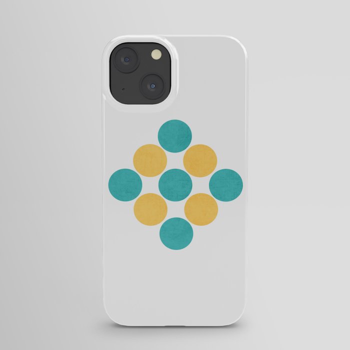 diamond dots -aqua and yellow iPhone Case