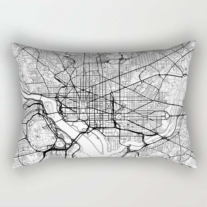 Washington Map White Rectangular Pillow
