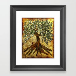Twisted Oak Tree Framed Art Print