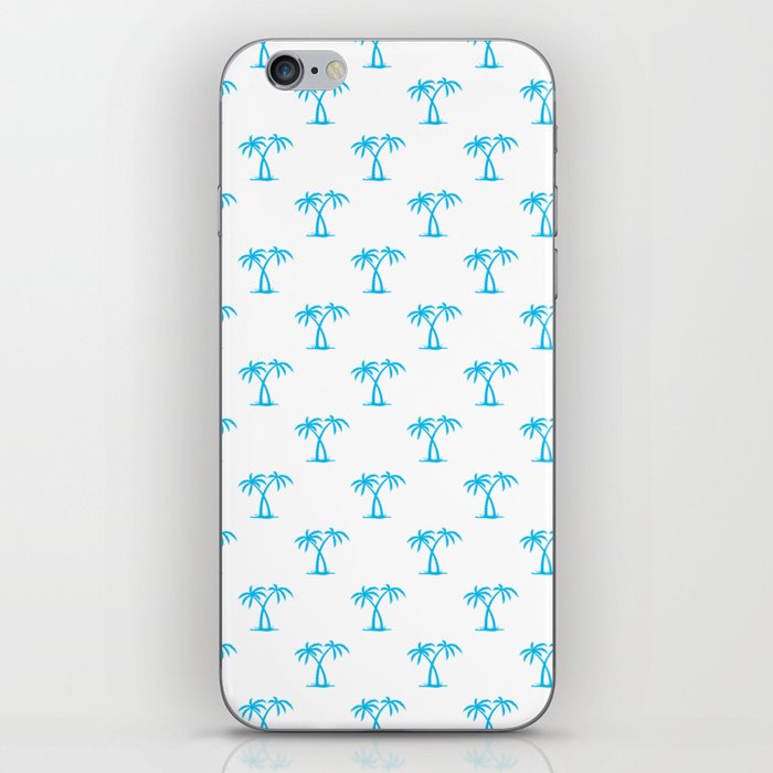 Turquoise Palm Trees Pattern iPhone Skin