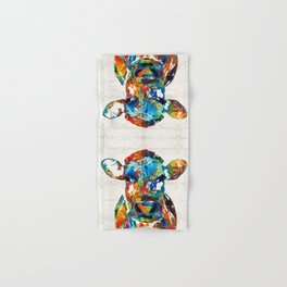 Colorful Cow Art - Mootown - By Sharon Cummings Hand & Bath Towel