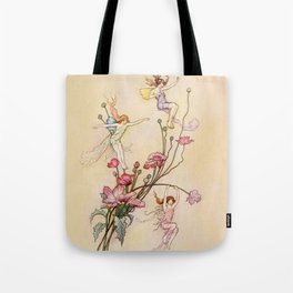 “Three Spirits Mad With Joy” Art by Warwick Goble Tote Bag