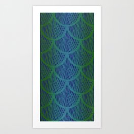 Blue Green Mermaid Scales Art Print
